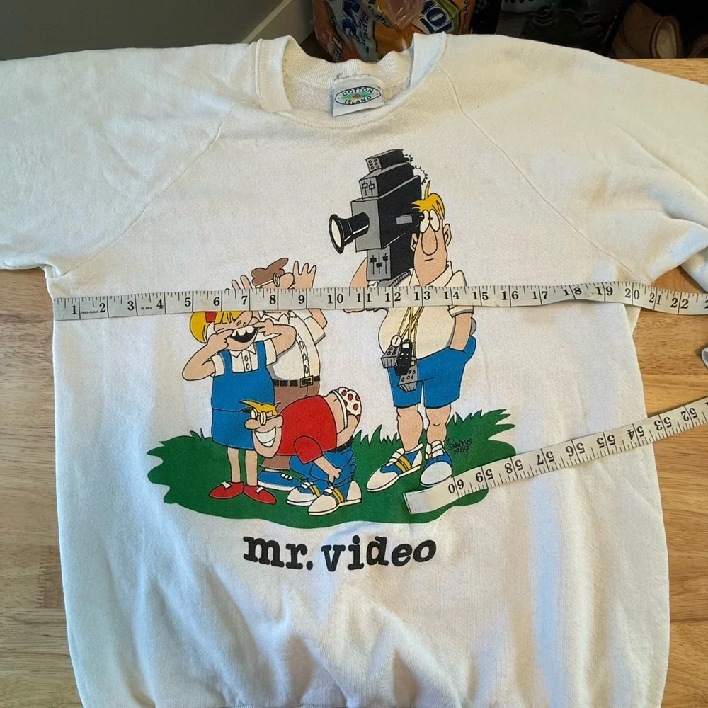 Vintage White Mr. Video Graphic Sweatshirt - Picture 7 of 10